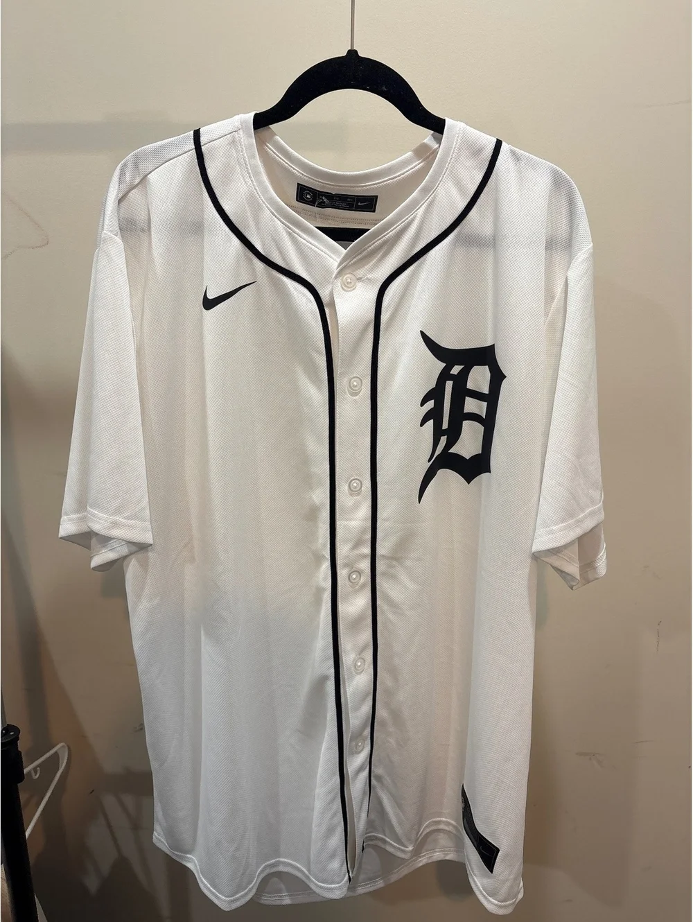 Nike Detroit Tigers MLB White Button-Up Jersey Size XXL